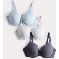 M&S 3pk Wired Full Cup T-Shirt Bras A-E Grey Mix