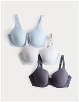 3pk Wired Full Cup T-Shirt Bras A-E