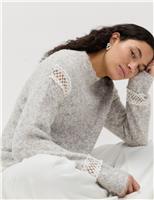 Lace Detail Jumper With Wool