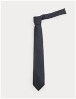 Autograph Geometric Pure Silk Tie Navy