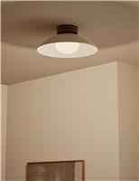 Retro Wooden Ribbed Flush Ceiling Light