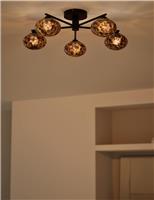 Glass Tortoiseshell Flush Ceiling Light