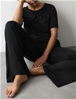 Autograph Jersey Wide Leg Pyjama Bottoms Light Blue