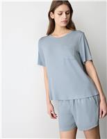 Button Fly Detail Pyjama Shorts