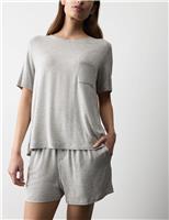 Button Fly Detail Pyjama Shorts