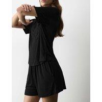 Autograph Button Fly Detail Pyjama Shorts Black