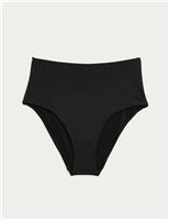 Tummy Control High Waisted High Leg Bikini Bottoms