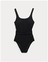 M&S Tummy Control Post Surgery Belted Swimsuit Black