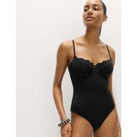 M&S Sculpt Wired Scallop Swimsuit Black