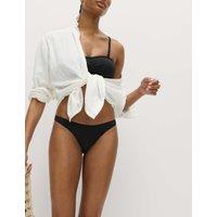 M&S High Leg Bikini Bottoms Black