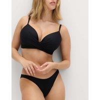 M&S Underwired Plunge Bikini Top (D-G) Black