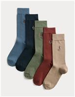 5pk Western Cowboy Cotton Rich Socks