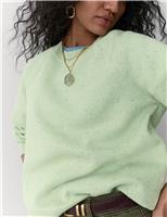 Cotton Rich Fleck Crew Neck Sweatshirt