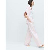 M&S Cotton Rich Brushback Wide Leg Lounge Joggers Sorbet