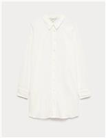 Cotton Rich Textured Shirt with Linen