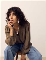 Double Cloth Smocked Blouse