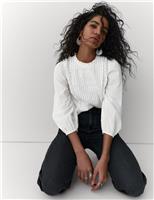 Pure Cotton Pleat Front Blouse