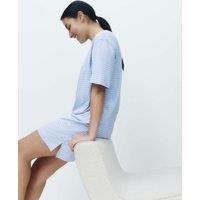 M&S Cotton Modal Striped Nightie Blue Mix