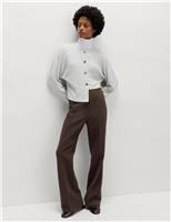 Slim Side Zip Flared Trousers