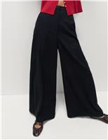 Flannel Pinstripe Palazzo Trousers