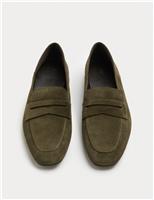 Suede Flat Chisel Toe Loafers
