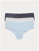 M&S 3pk Cotton Rich Hipster Knickers Grey Mix