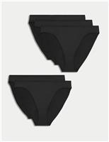 M&S 5pk Microfibre High Leg Knickers Brown Haze