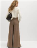 M&S Pure Cotton Palazzo Trousers Mocha