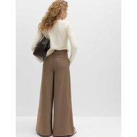 M&S Pure Cotton Palazzo Trousers Mocha