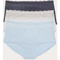M&S 3pk Cotton Rich High Rise Shorts Grey Mix