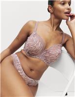 Printed Mesh Wired Extra Support Bra (F+)