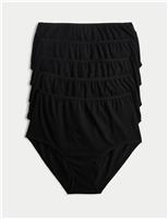 M&S 5pk Cotton Lycra Full Briefs Blue Mix