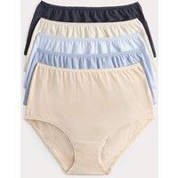 M&S 5pk Cotton Lycra Full Briefs Blue Mix