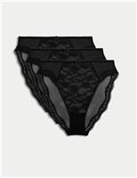 3pk Jasmine Lace High Waisted High Leg Knickers