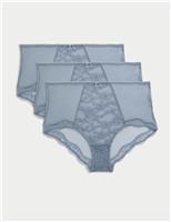 M&S 3pk Jasmine Lace High Rise Shorts Praline