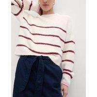 M&S Pure Cotton Belted Straight Leg Trousers Navy