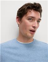 M&S Pure Lambswool Crew Neck Jumper Olive