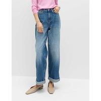 M&S Boyfriend Mid Rise Ankle Grazer Jeans Medium Indigo