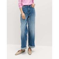 M&S Boyfriend Mid Rise Ankle Grazer Jeans Medium Indigo