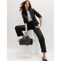 M&S Boyfriend Mid Rise Ankle Grazer Jeans Black