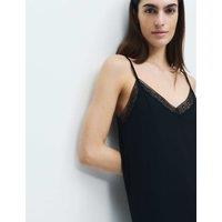 M&S Lace Trim Chemise Black