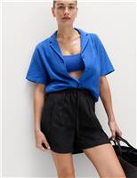 Linen Rich High Waisted Shorts