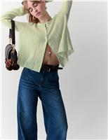 Knitted Button Front Cardigan with Mohair