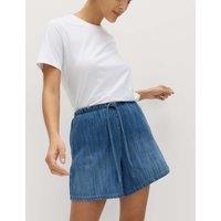 M&S Cotton Rich Shorts Medium Indigo