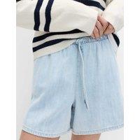 M&S Cotton Rich Shorts Light Indigo