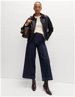 Pintuck Wide Leg Ankle Grazer Jeans