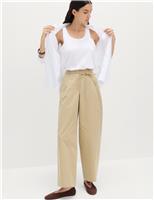 Pure Cotton Barrel Leg Trousers