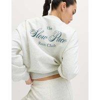 Goodmove Cotton Rich Run Club Oversized Sweatshirt Grey Marl