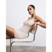 Rosie Lace Ribbed Chemise with Wool Buff