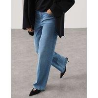 Autograph High Waisted Wide Leg Jeans Light Indigo